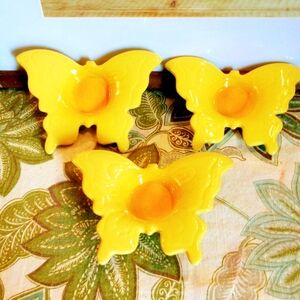 Butterfly Tea Light Set Heavy Ceramic